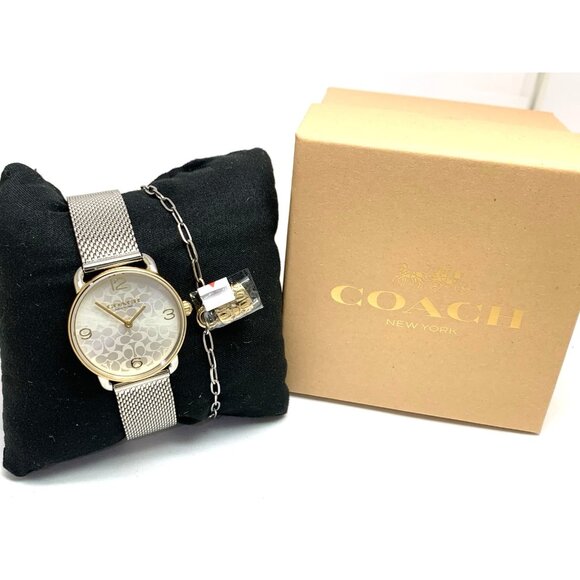 Coach Women's Watch 14000115 Elliot Quartz Silver Dial Two Tone Steel 28mm Set - Picture 3 of 14